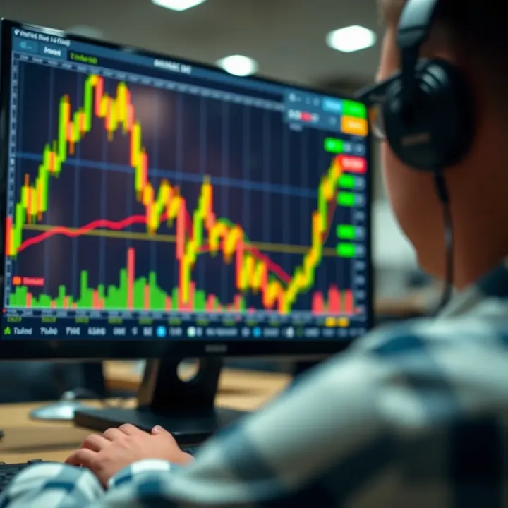 Graph showing automated trading software analyzing South African stock market data