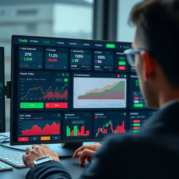 Dashboard displaying various automated trading tools and risk management features for investors
