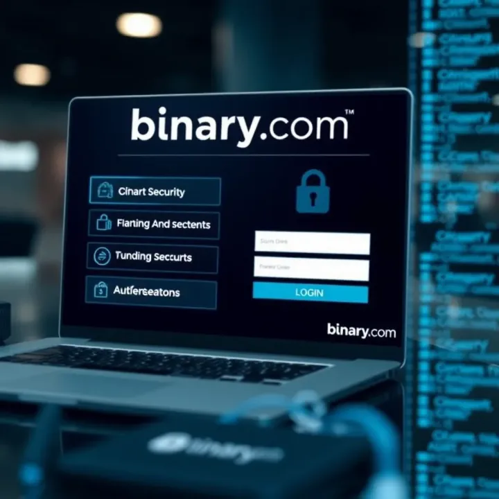 Account Security and Funding Options for Binary.com Users Secure login interface with digital security icons and authentication elements