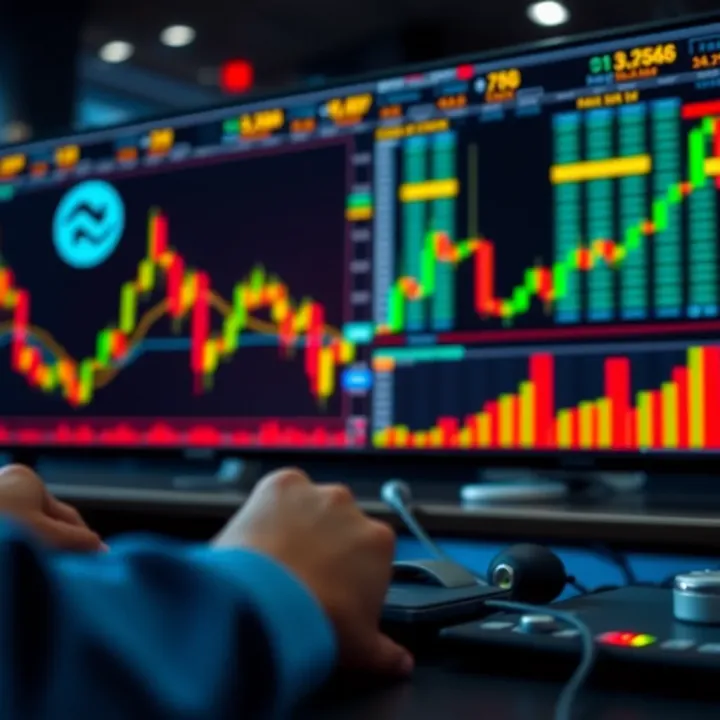 Illustration showing financial charts and capital flow representing proprietary trading operations