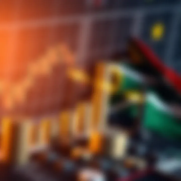 Financial chart displaying upward trends alongside a South African flag symbolizing investment growth