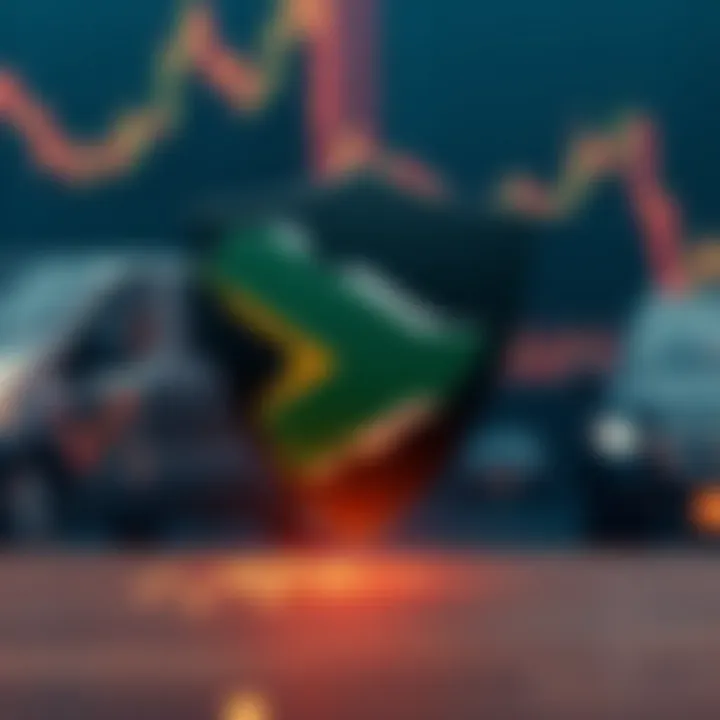 Conceptual illustration of financial regulation with a shield symbol and a map of South Africa