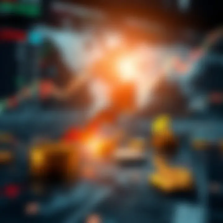 Abstract representation of global financial markets with upward trends and currency symbols