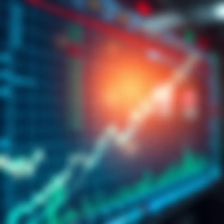 Graph depicting forex currency pairs with upward trend lines and financial charts