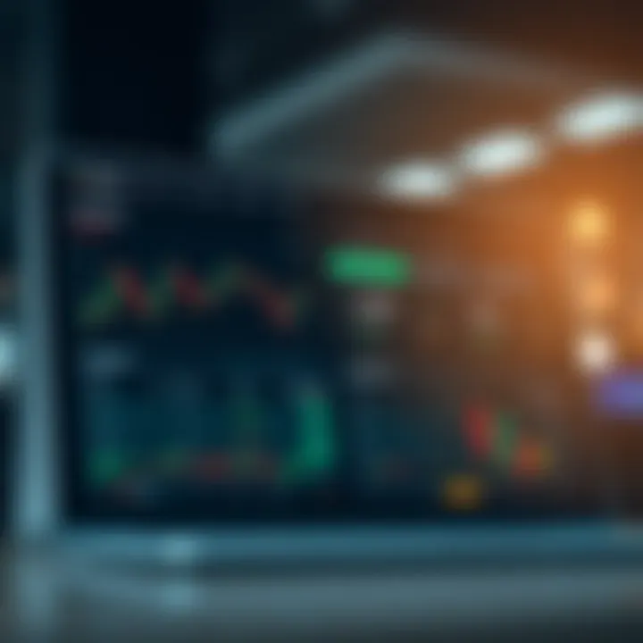 Illustration showing the Deriv platform dashboard with trading charts and account options