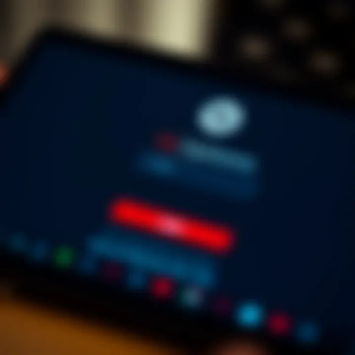 Overview of IQ Options login screen displaying secure entry fields on a digital device