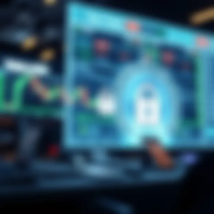Illustration of secure online trading environment with regulatory compliance symbols