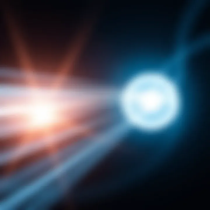 Diagram illustrating light rays traveling through a fiber optic cable using total internal reflection