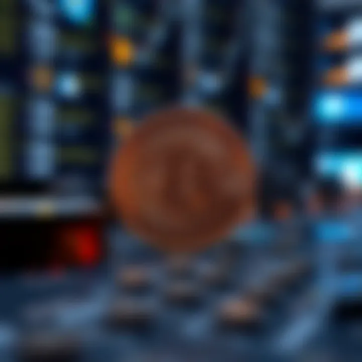 Illustration of blockchain technology and Litecoin symbol highlighting technological factors