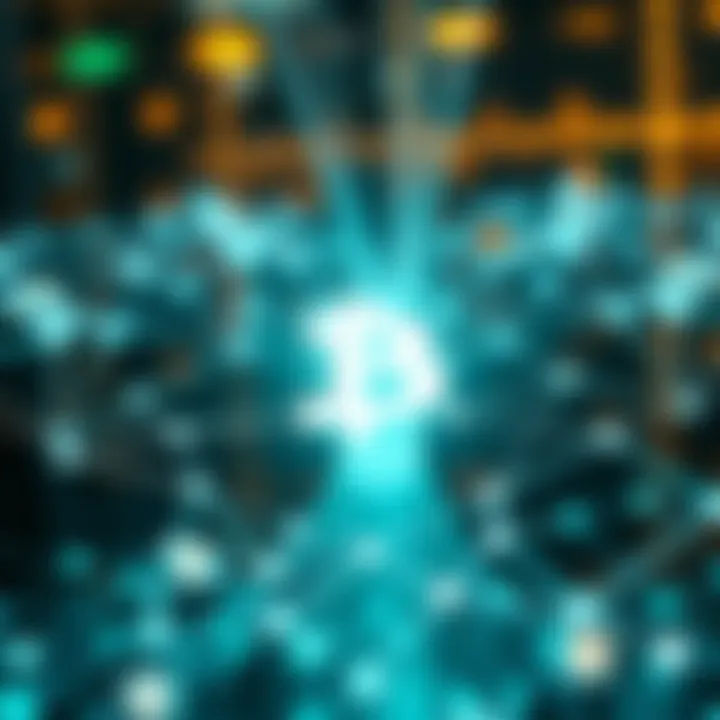 Illustration of blockchain technology concepts with digital nodes and connections representing Pi Network's infrastructure