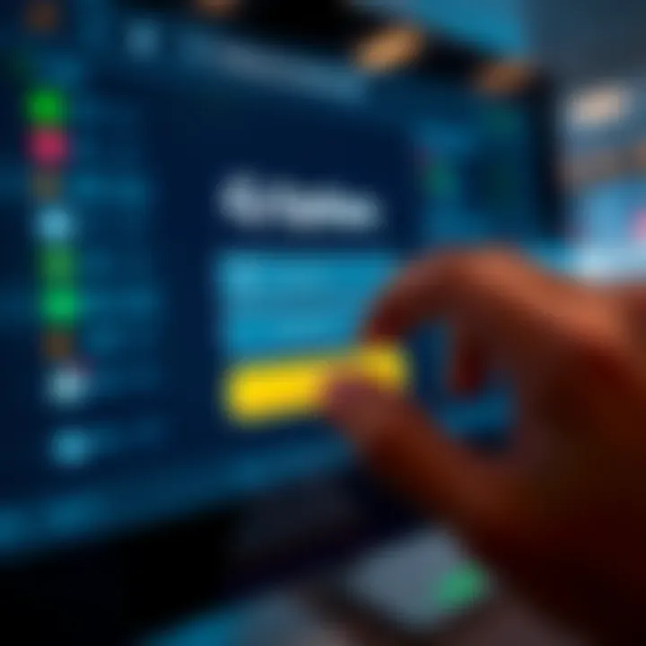 User entering login credentials on trading platform interface