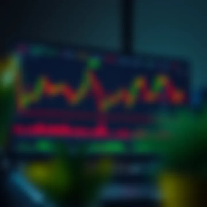 Illustration of a trading dashboard showing candlestick charts and indicators for strategy application