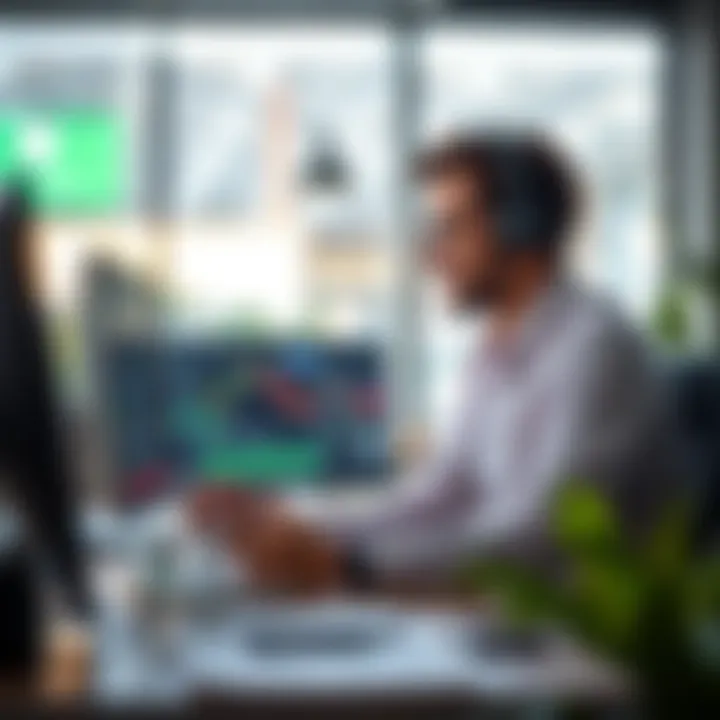 Customer support representative assisting a trader through live chat on QuickTrade platform