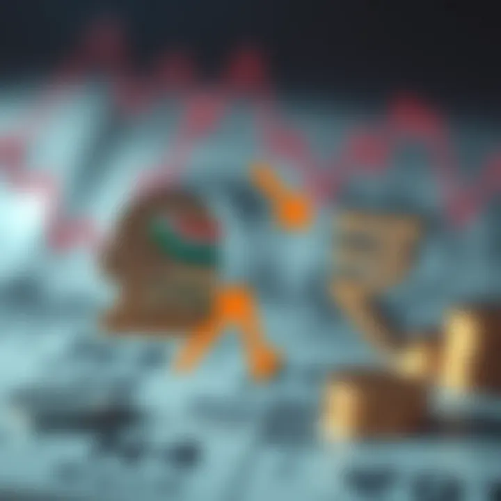 Currency Fluctuations Between Rand and Indian Rupee Conceptual illustration showing currency symbols of South African Rand and Indian Rupee with arrows indicating fluctuations