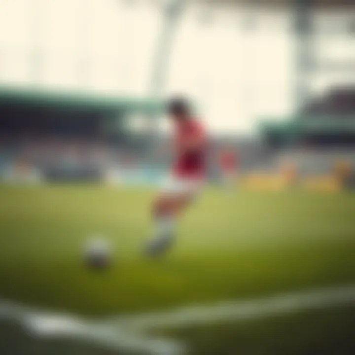 Takashi Kotegawa controlling the ball during a dynamic football match