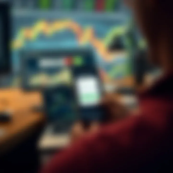 Mobile device displaying a user-friendly binary options trading app for South African traders.