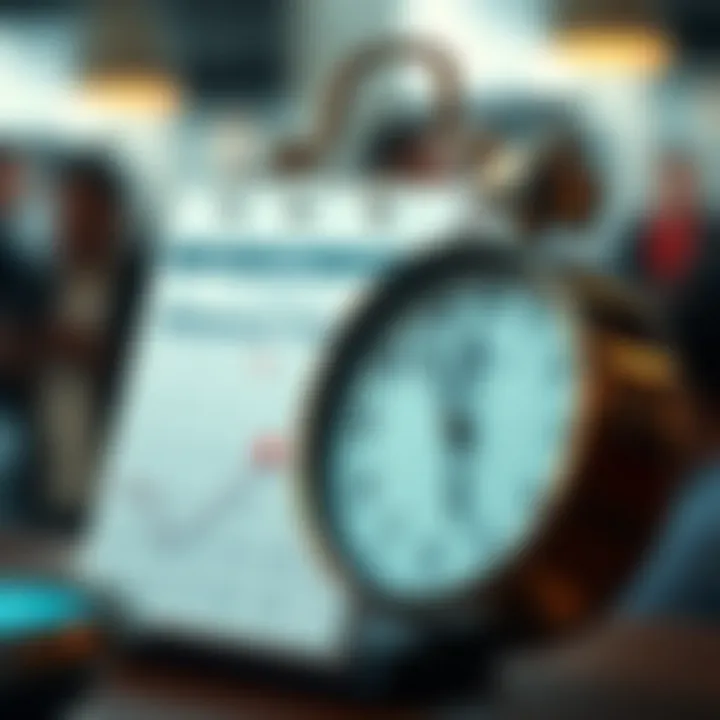 Illustration of a calendar and clock representing withdrawal processing times and fees