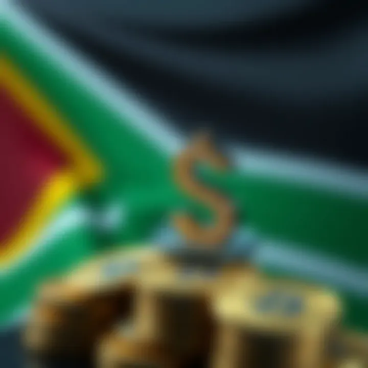 Illustration of digital currency symbols with South African flag background representing forex trading opportunities