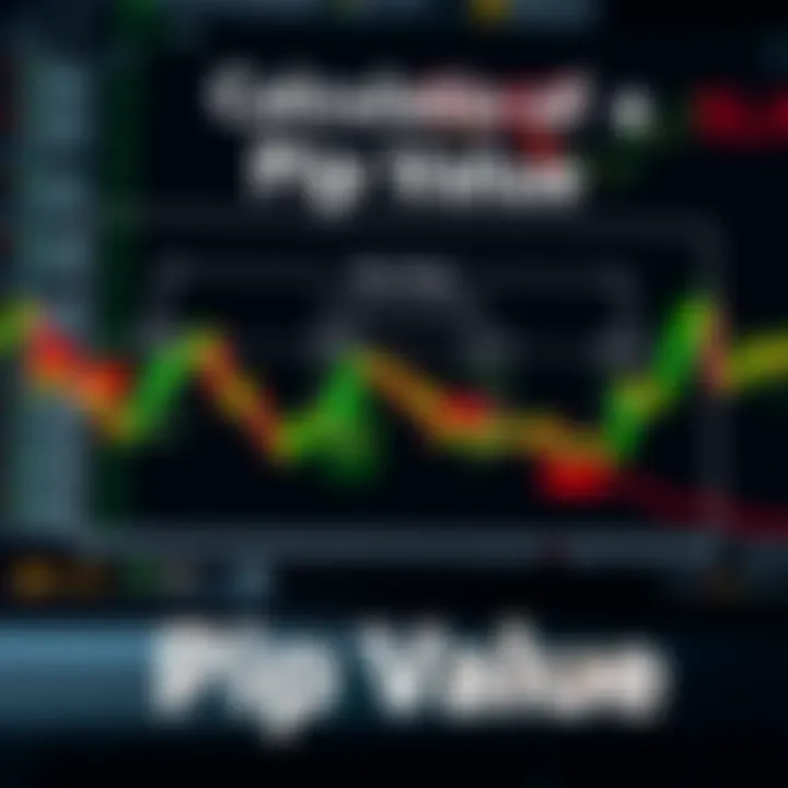 Diagram illustrating calculation of pip value with currency pairs and lot sizes