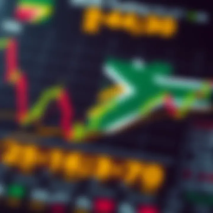 Illustration of a financial chart and trading data with South African flag colors