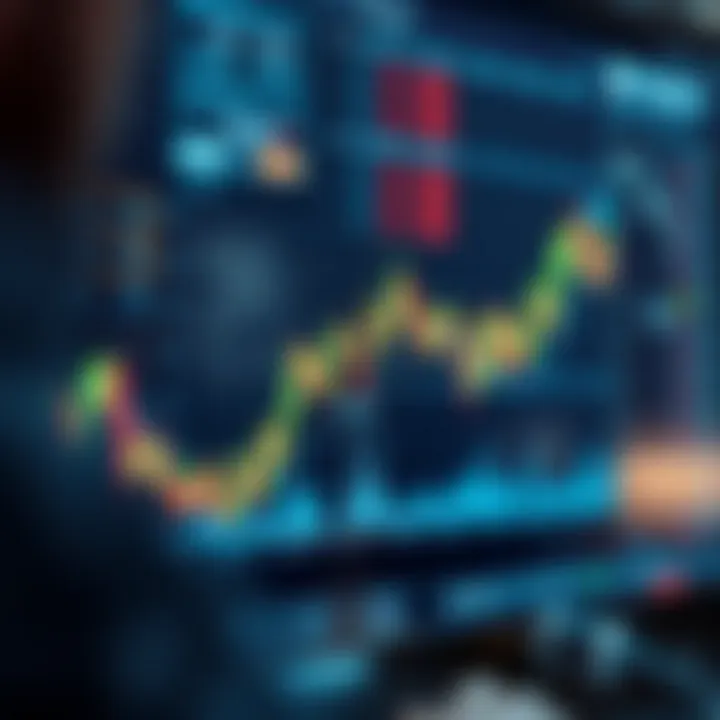 Graph showing automated forex trading system executing trades with technology background