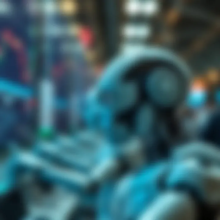 Conceptual illustration of forex market strategies and risk management using trading bots