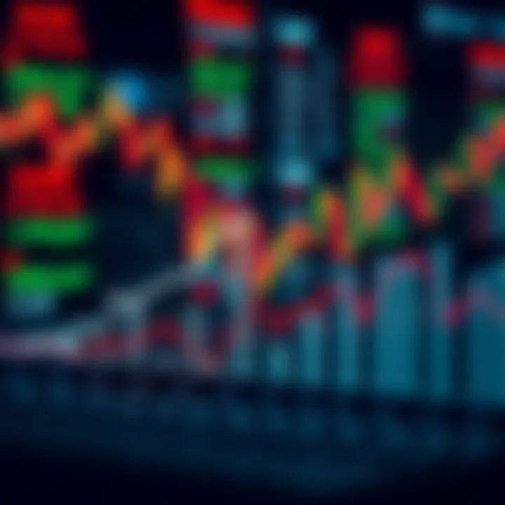 Graph showing silver price fluctuations with market indicators in the background