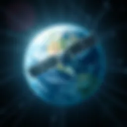 Commercial Satellite Services in Modern Space Markets Illustration of a commercial satellite orbiting Earth with global connectivity lines