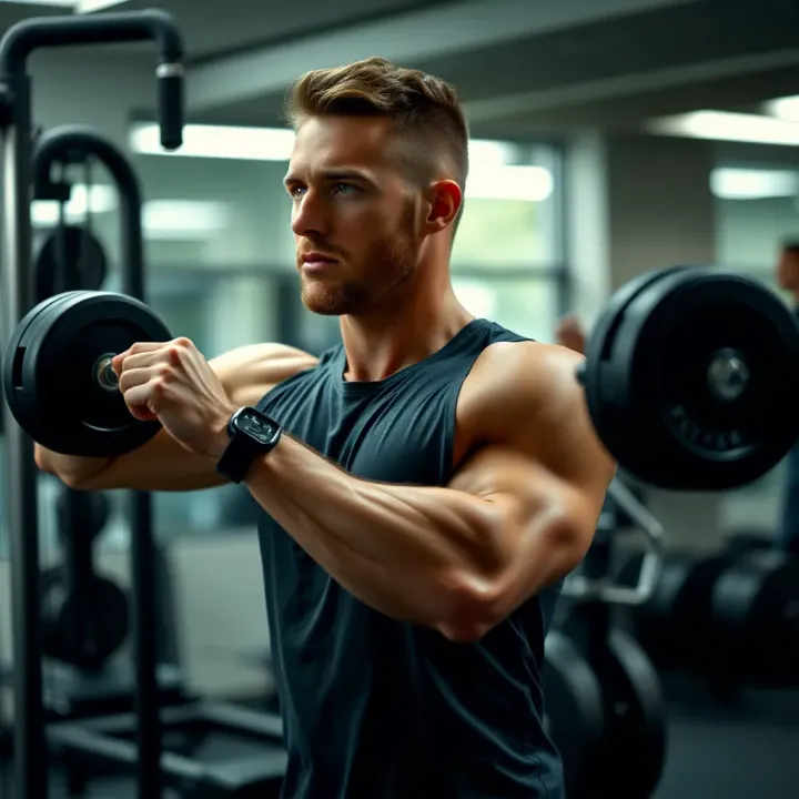 Carl Runefelt working out in a gym showcasing strength and fitness