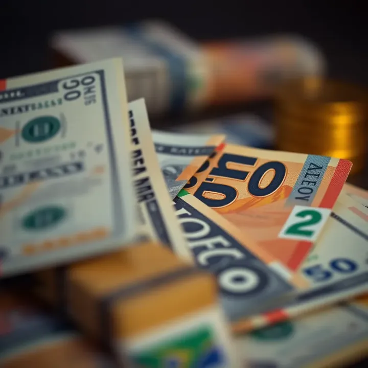 Illustration of currency exchange highlighting the conversion from US Dollars to South African Rands