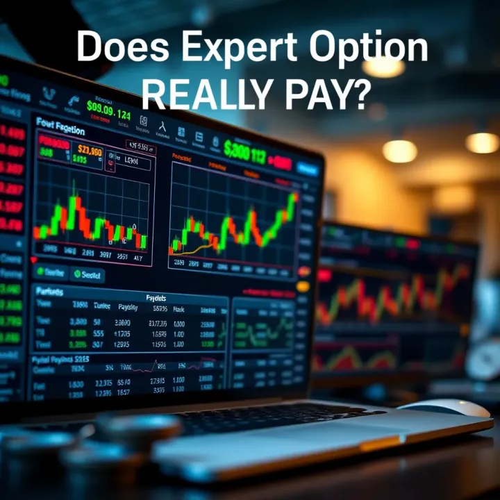 A digital trading platform showcasing financial charts and payout statistics