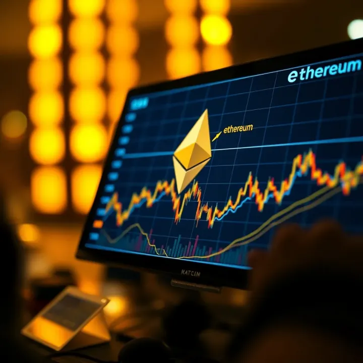 Graph displaying Ethereum's price trends and market behavior over time
