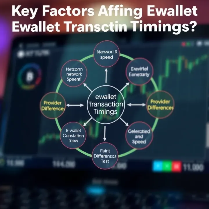 Key Factors Affecting Ewallet Transaction Timings Diagram displaying factors influencing ewallet transaction times including network speed and provider differences