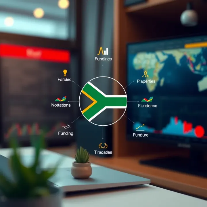 Diagram depicting funding options and strategies for South African startups seeking growth capital