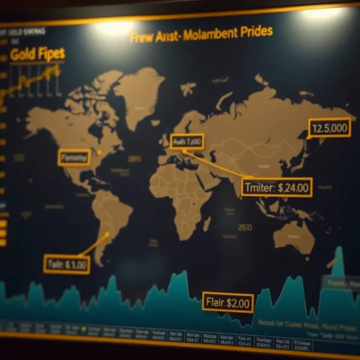 Impact of Global Economic Factors on Gold Prices World map highlighting economic factors affecting gold prices and investment trends