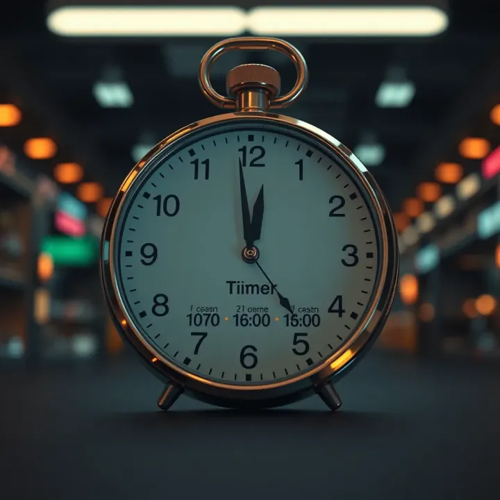 Clock showing different times representing withdrawal duration on Deriv platform