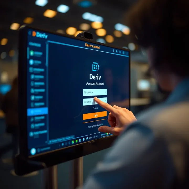 User entering login credentials on Deriv Limited platform interface