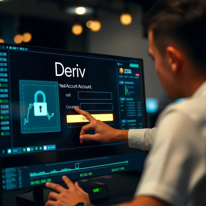 User logging into Deriv platform via secure account interface