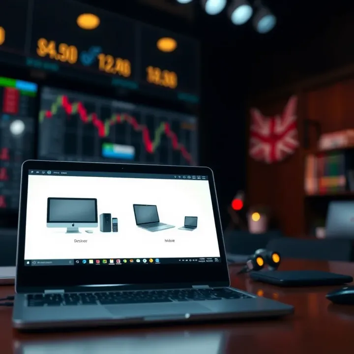 Device Compatibility for IQ Option in South Africa Diagram showing different devices compatible with IQ Option including desktop, tablet, and mobile