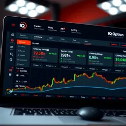 IQ Option Account Dashboard and Security Features Dashboard view of IQ Option trading platform with account overview and security settings