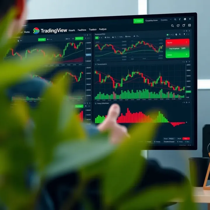 Customised TradingView dashboard showing multiple chart layouts tailored for South African market analysis