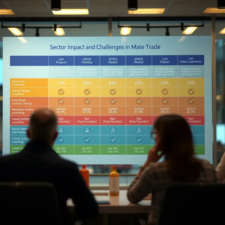 Sector Impact and Challenges in Mate Trade Chart showing sector-specific impacts and challenges of implementing Mate Trade strategies