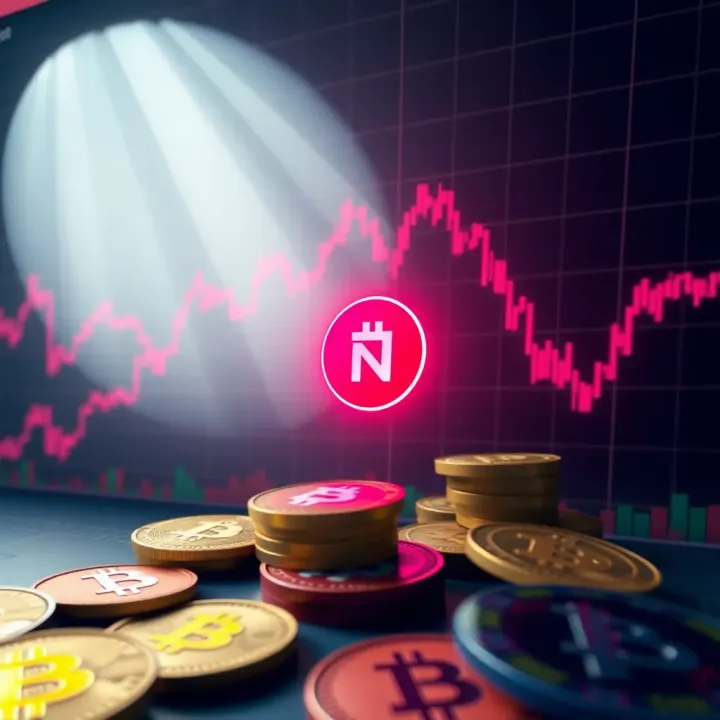 Graph depicting cryptocurrency price trends with Pi Network highlighted among various digital currencies