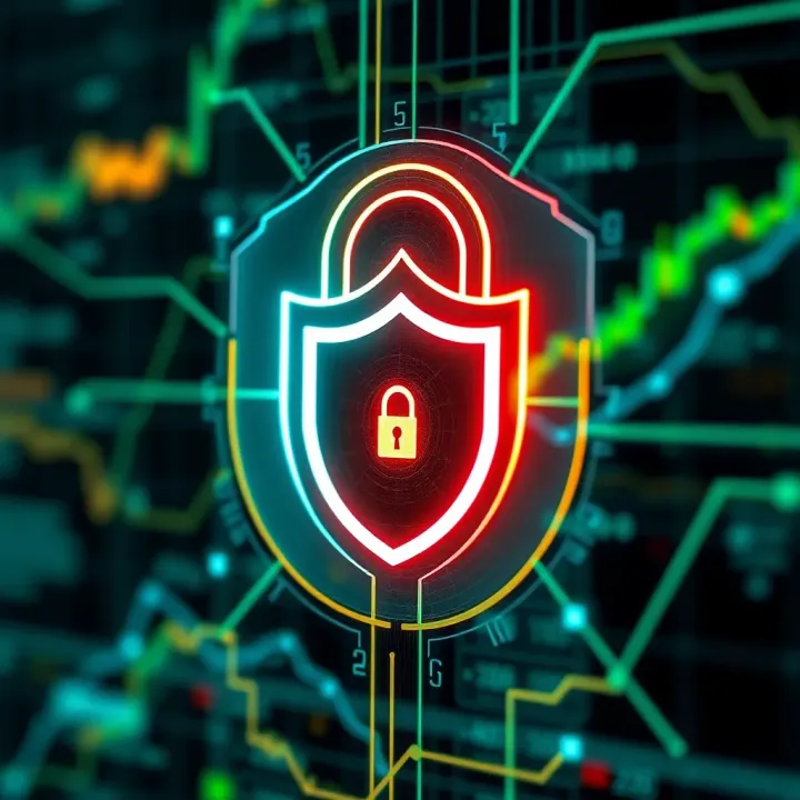 Account Security Features for IQ Option Users Illustration of a digital lock symbol with a shield representing account security measures