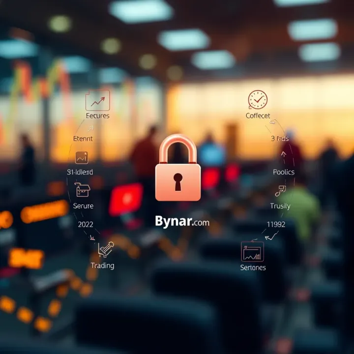 Graphic depicting secure account management features and safety protocols for online trading