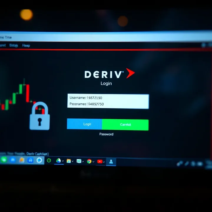 Secure Access to Deriv Cashier Platform Secure login interface of Deriv Cashier showing username and password fields