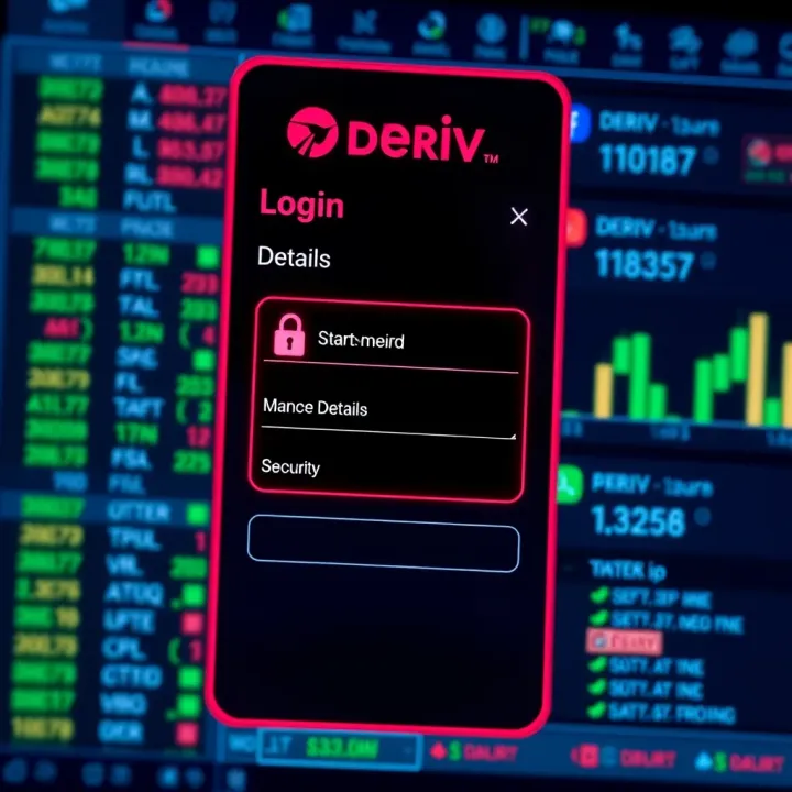 Visual representation of account management and security features on Deriv platform