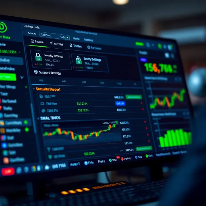 Trading Tools and Security Features in Deriv Members Area User interface displaying trading tools, security settings, and support options tailored for South African traders