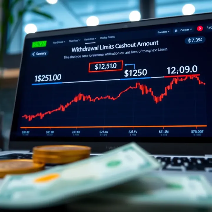 Diagram illustrating how withdrawal limits affect cashout amounts on an online trading platform
