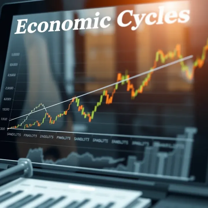 Graph illustrating the cyclical pattern of economic expansions and contractions with key factors influencing fluctuations